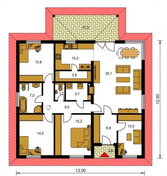 Floor plan of ground floor - BUNGALOW 179